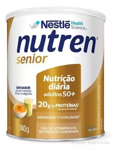 Complemento Alimentar Pó Nutren Senior Sem Sabor 740g Nestlé