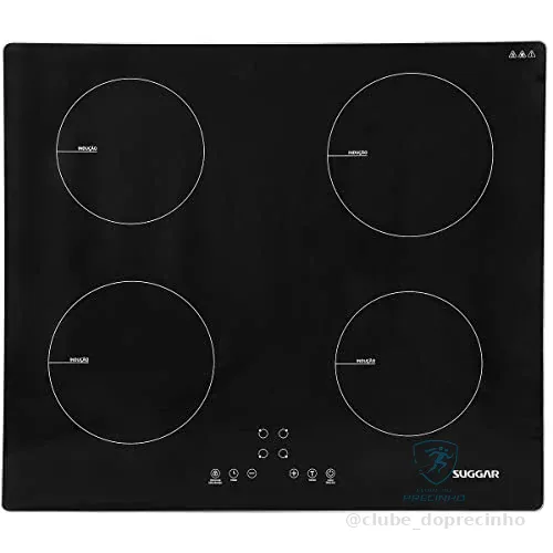 🔥 PARCELADO! Cooktop de Indução 4 Zonas Preto 220V - SUGGAR - FG0422VC