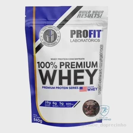 Whey Protein 100% Concentrado Premium 840g Profit Sabor Chocolate Mercado Livre