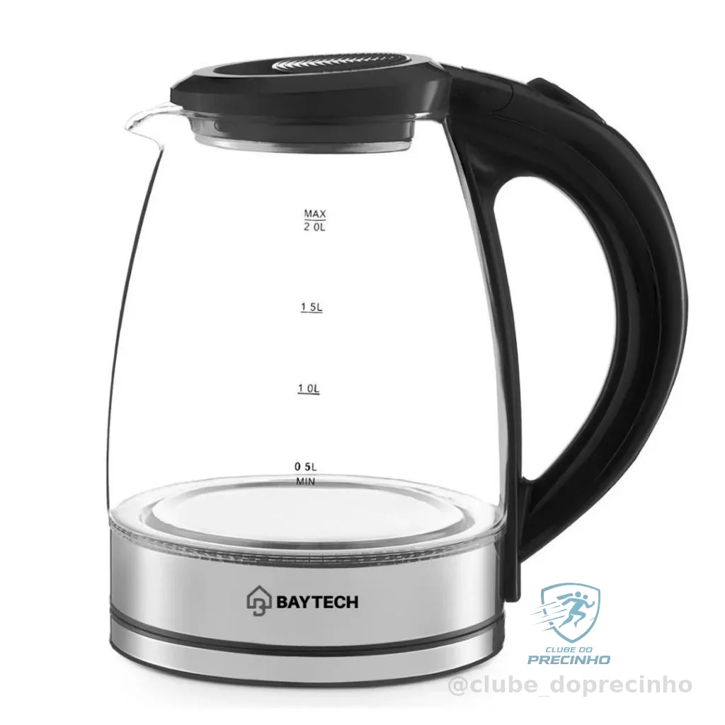Chaleira Elétrica Vidro 2L 1400W Rotação 360° Fervedor Água Jarra Elétrica 127V / 220V INMETRO Shopee