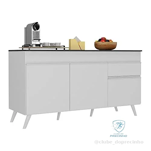 Balcão Cozinha Gabinete Pia 150 cm 3 Portas 1 Gaveta Veneza Multimóveis Mp3740.891 Branco