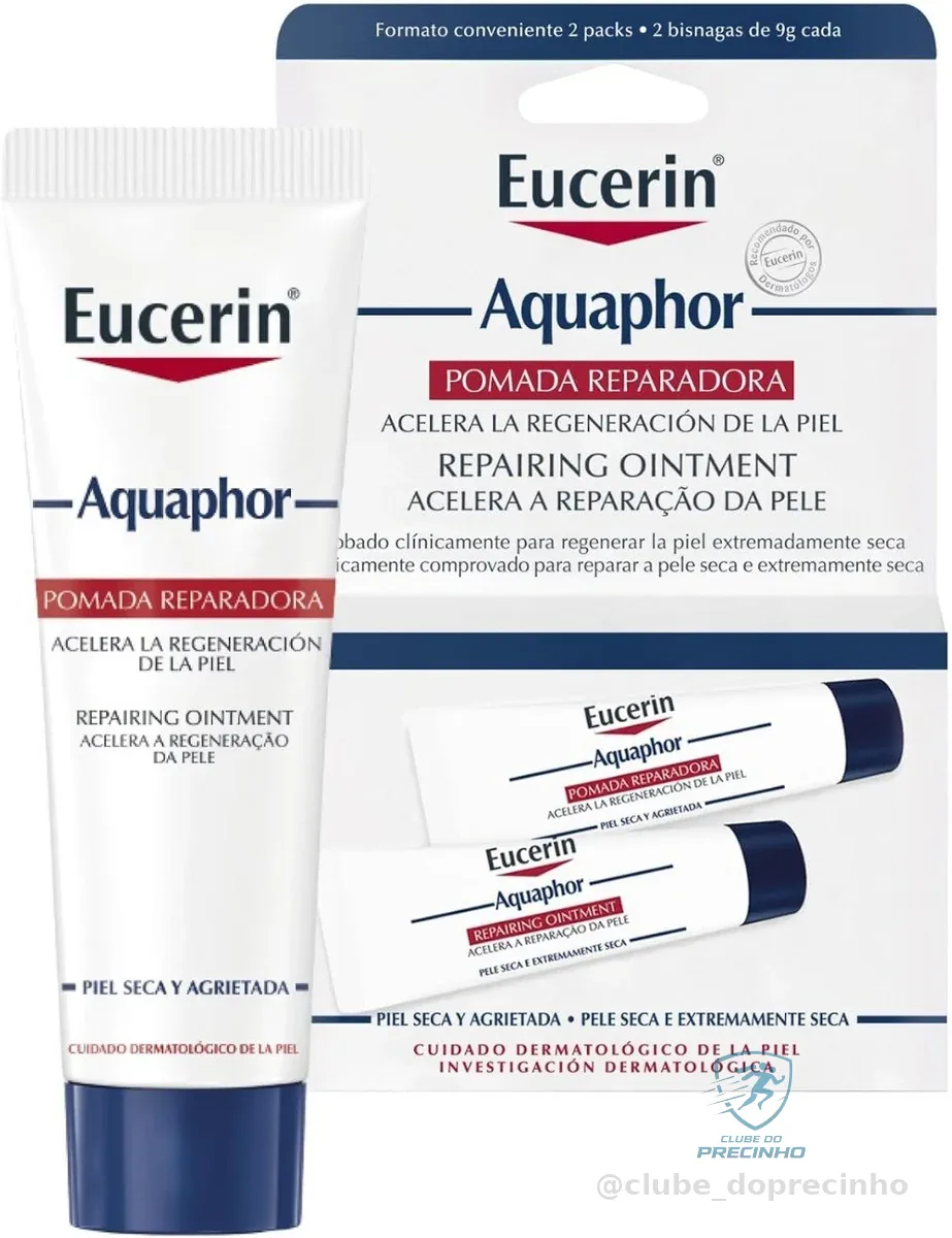 EUCERIN Pomada Reparadora Aquaphor Duopack 10ml, Hidratação Intensiva, Hidratante Labial