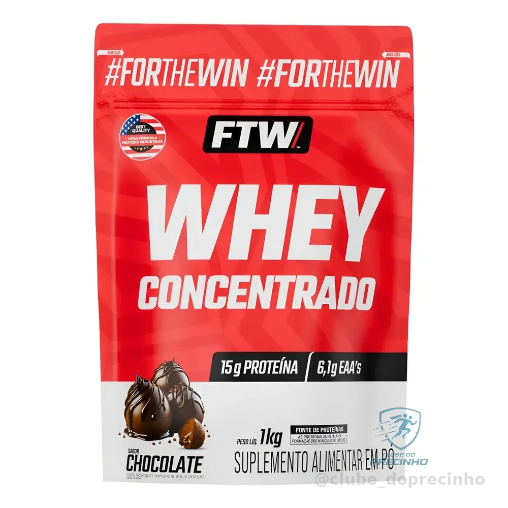 Whey Protein Concentrado 1kg Sabor Chocolate - Ftw