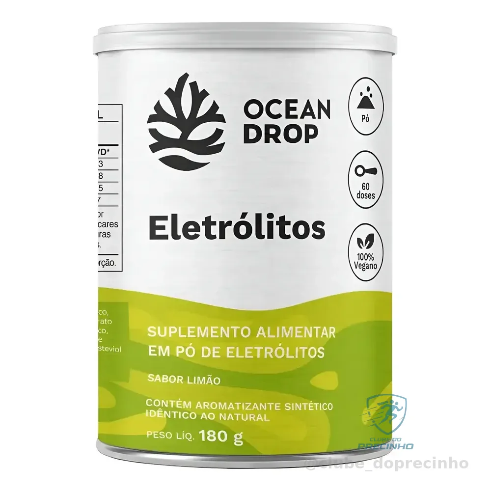 Eletrólitos Ocean Drop Sais Minerais Potássio Magnésio Sódio Eletrolitos Limao 180g