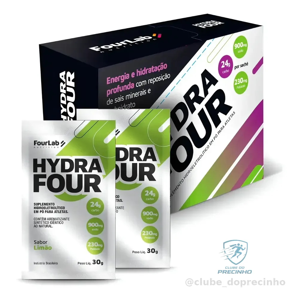 Isotônico Hydrafour Fourlab Sachê Repositor Eletrólitos Limão 15x30g Isotonico Sabor Limão