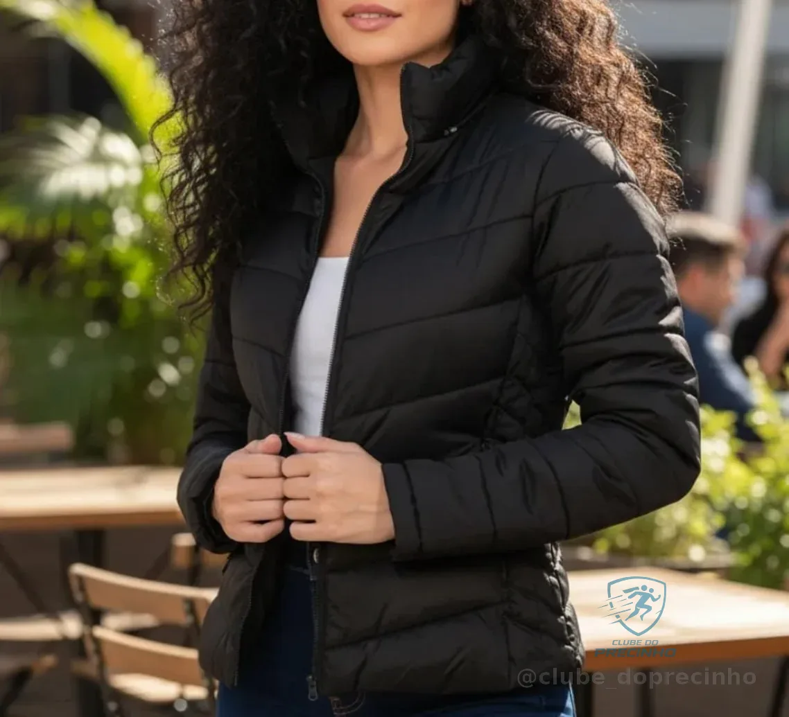 Jaqueta Feminina Puffer Impermeável Com Capuz Mercado Livre