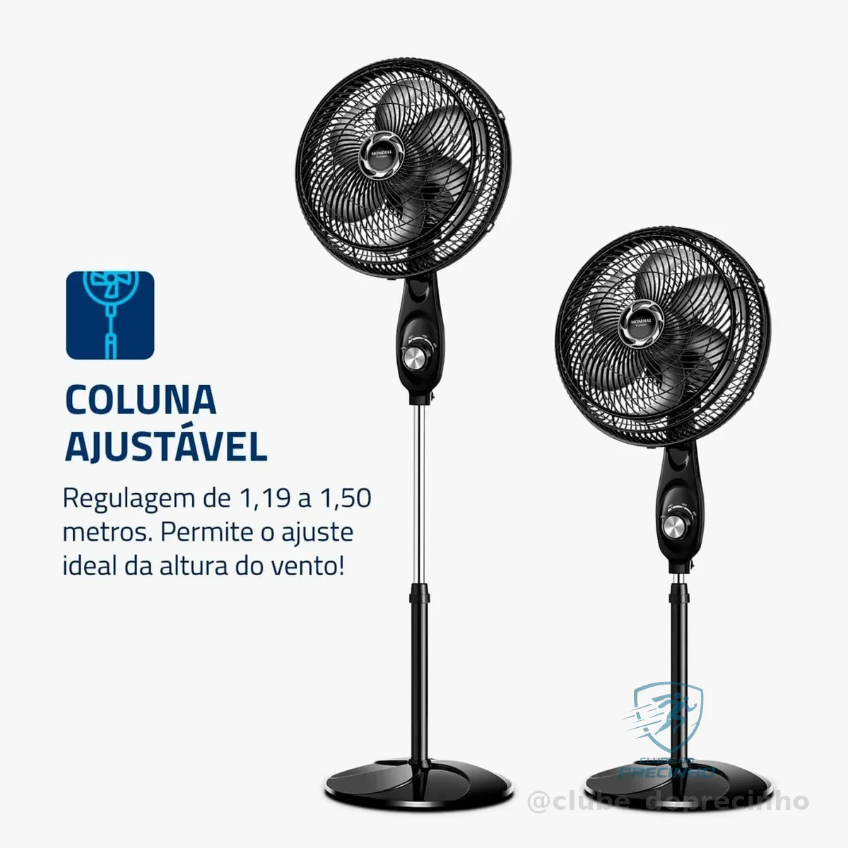 MONDIAL Ventilador de Coluna 30cm Turbo, Preto/Prata, 50W, 220V - VT-30C-NB