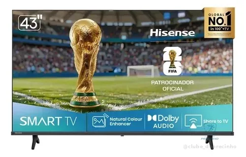 🔥 PARCELADO! Hisense Smart Tv Fhd 43  Polegadas 43a4nv Com Hdr10, Dts Virtual X, Compatibilidade Alexa E Google Home