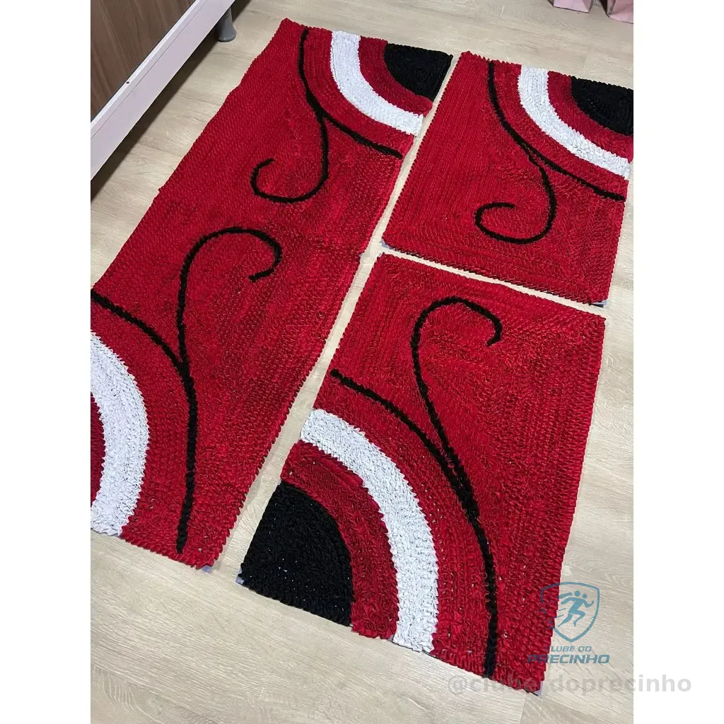 KIT 3 PÇ Tapete Frufru Tecido Helanca Fundo Antiderrapante Tapete Para Cozinha Sala Quarto Shopee
