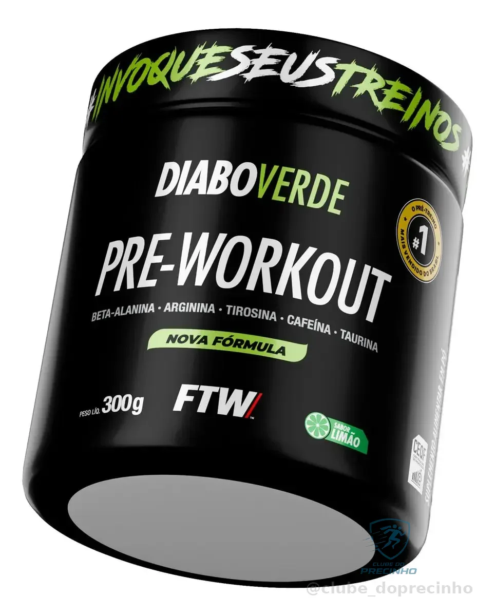 Pré Treino Diabo Verde Pote 300g Sabor Limão FTW Mercado Livre