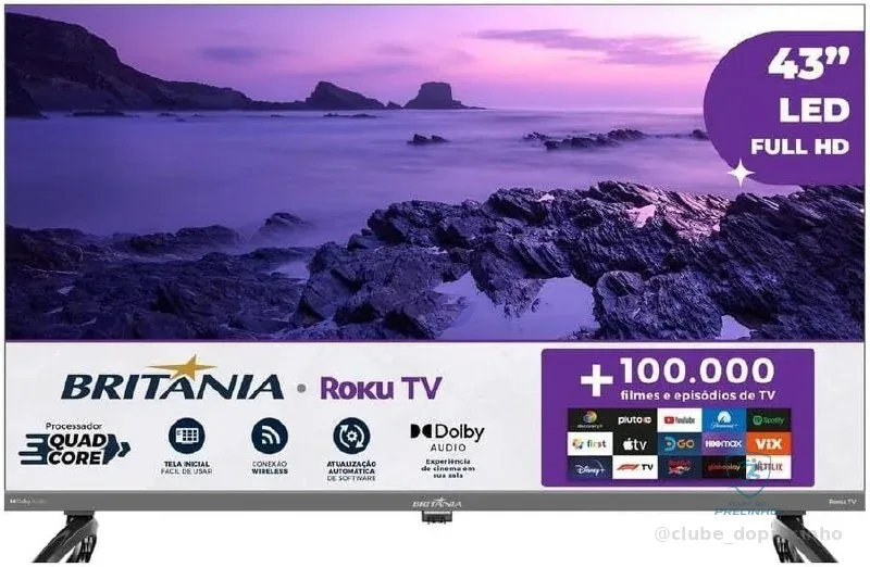 Smart TV 43" Britânia B43KRA Full HD Roku TV