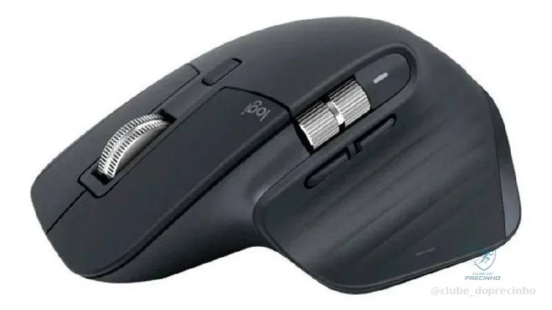 Mouse sem fio Logitech Mx Master 3s Bluetooth Edition - Conexão por Bluetooth, Com rolagem ultra-rápida, Design Ergonômico, Rastreamento em Vidro, 8K DPI, Clique Silencioso - Grafite