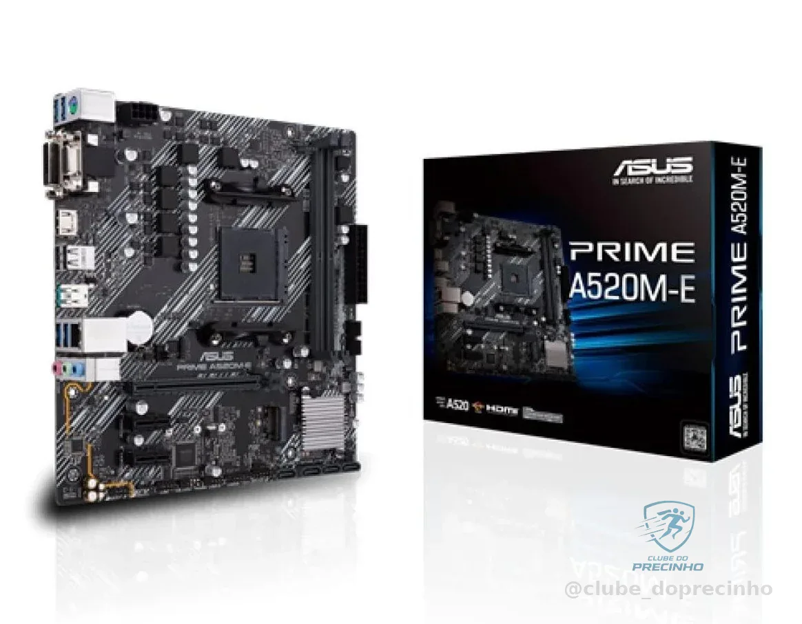 Placa-Mãe ASUS Prime - A520M-E, AMD AM4, mATX, DDR4