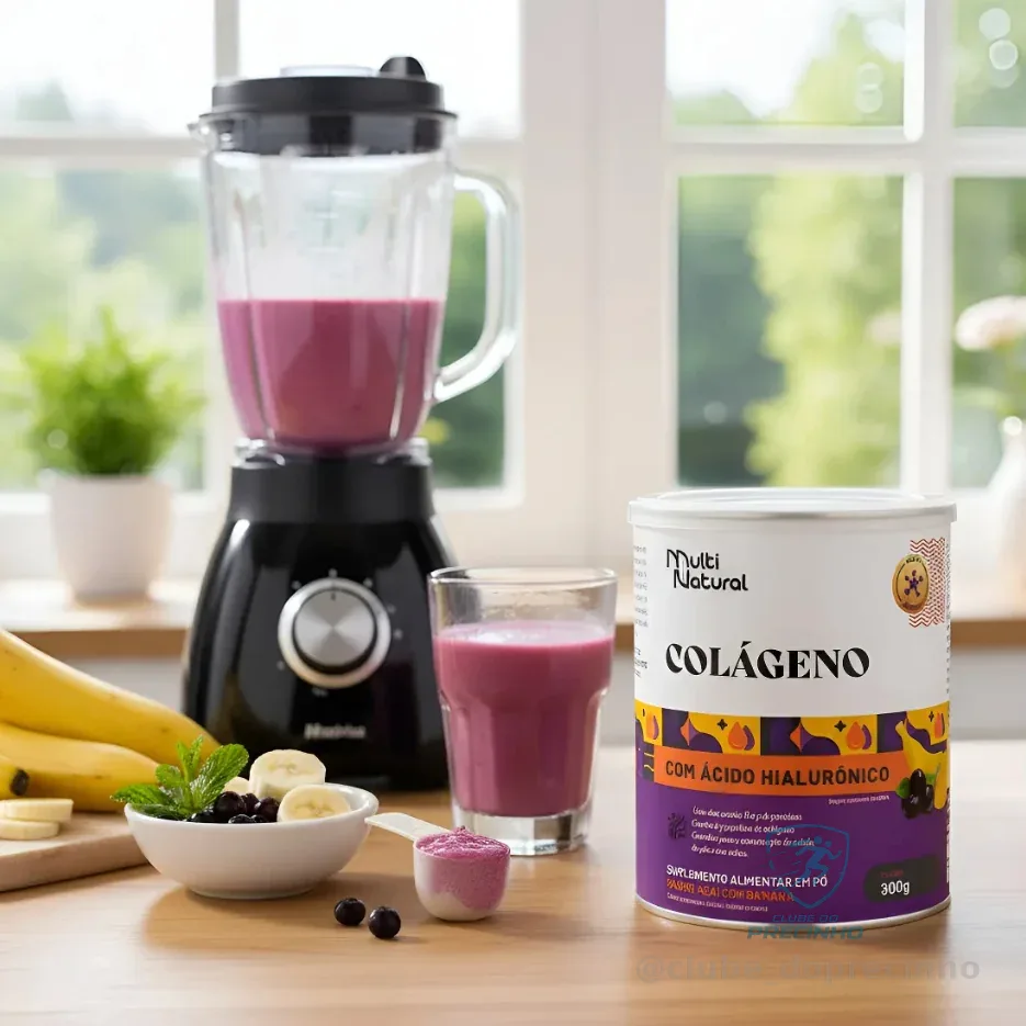 COLÁGENO COM ÁCIDO HIALURÔNICO AÇAÍ COM BANANA 300g Shopee