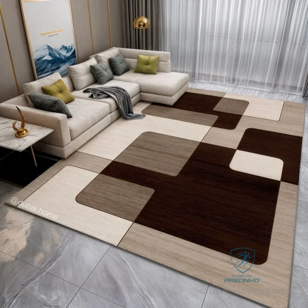 Tapete Estampado Belga Antiderrapante 1,50m x 1,00m Para Sala Quarto - Coleção Exclusiva Shopee
