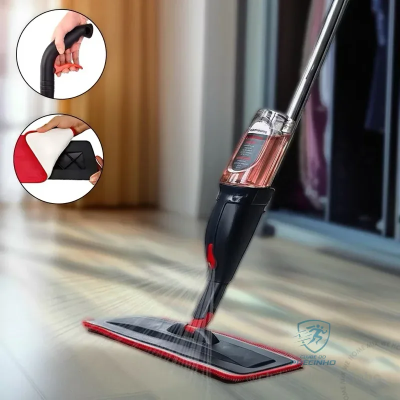 Mop Spray Rodo Esfregão Reservatorio Microfibra  Gatilho Aplicador Com Refil Multiuso Chão Vidros Shopee