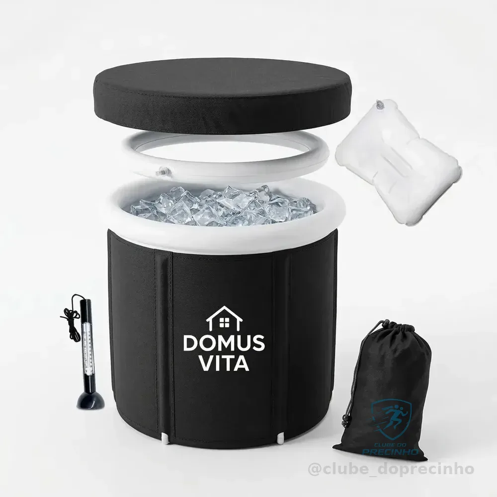 Banheira De Gelo 420 L Imersão Piscina Profissional Com Acessórios Crioterapia Recovery Muscular Cor Preto
