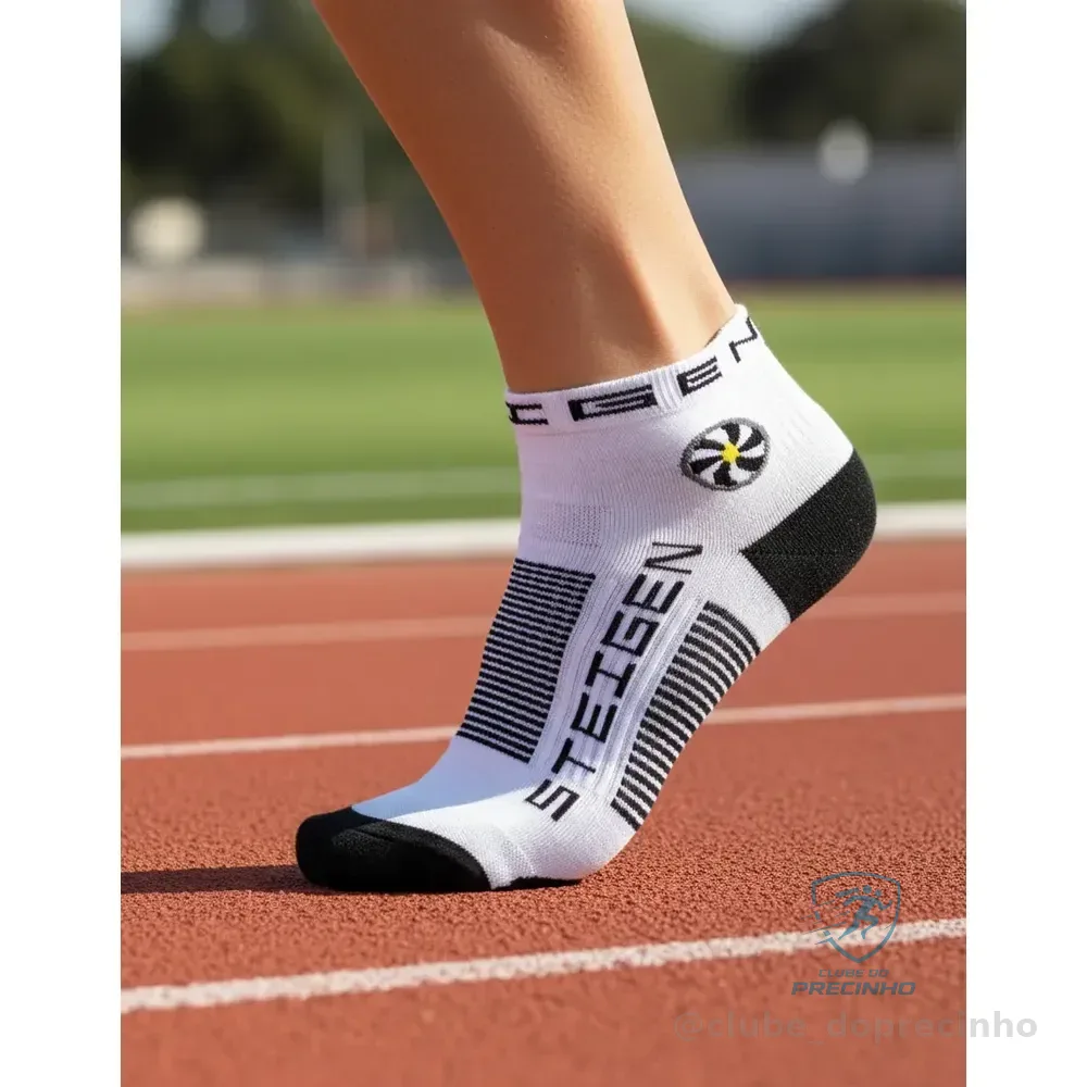 Meia Cano Baixo Para Corrida Steigen White Branco Un