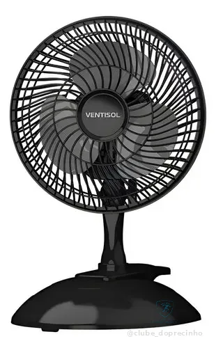 Mini Ventilador Ventisol 20cm 3 Pás Preto Clip Portátil De Mesa 20 Cm 60 Hz 127v Plástico