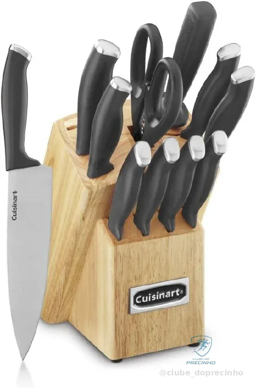 Bloco de Facas Cuisinart Color Pro Collection 12 Peças em Aço Inoxidável