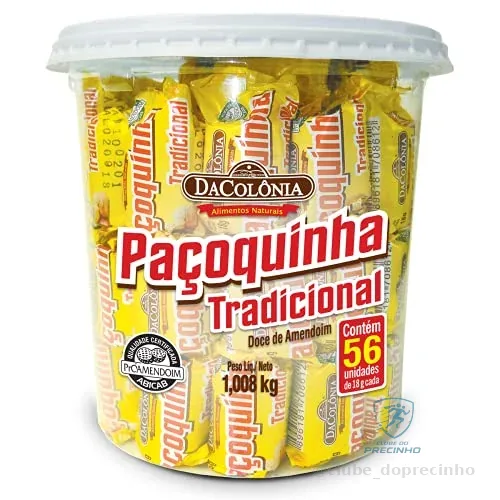 Da Colonia Dacolonia - Paçoca Rolha Tradicional Balde 56 Unidades