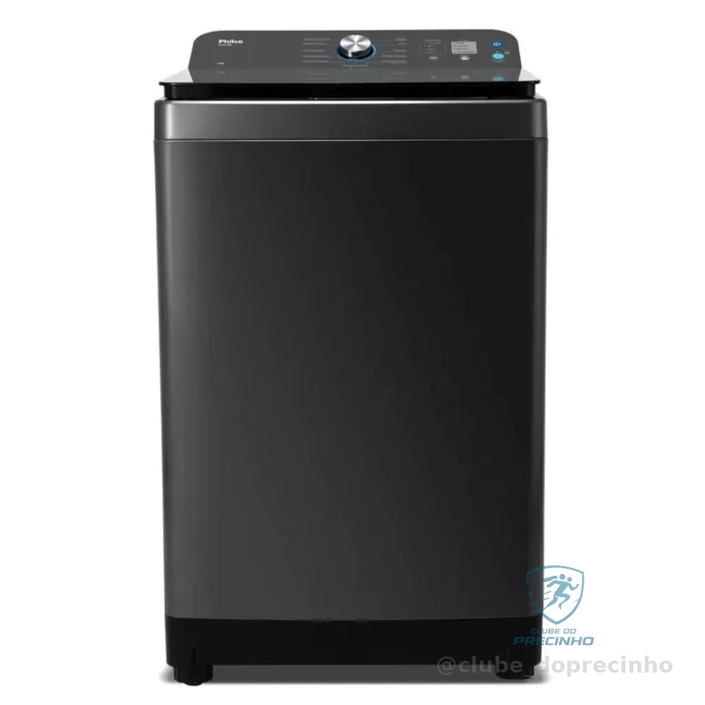 Máquina de Lavar Philco 14 Kg Preto Plr14b 12 Programas Cesto de Inox Tampa de Vidro