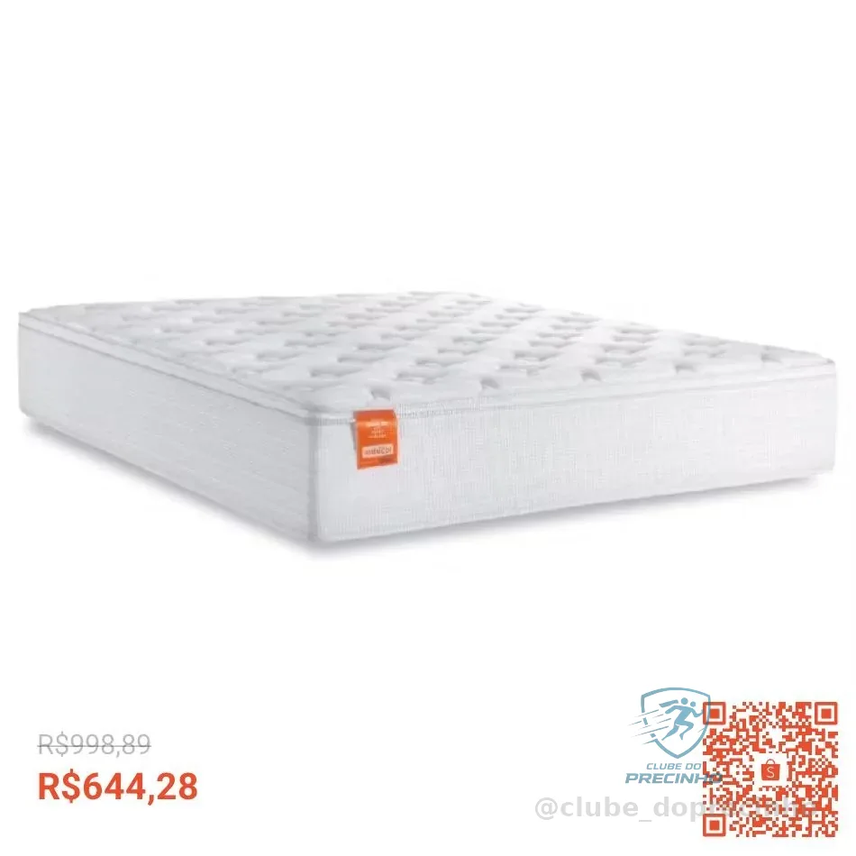 Colchão Casal Molas Ensacadas Real Pillow Top 138x188x27cm Branco Inducol - Suporta até 130kg por Pessoa