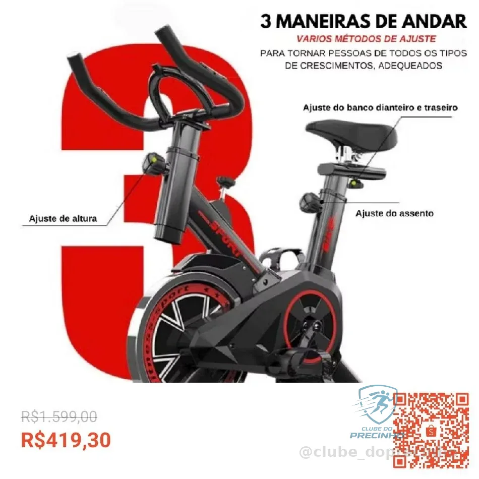 Bicicleta Bike Ergometrica Spinning Academia Fitness Profissional 120kg