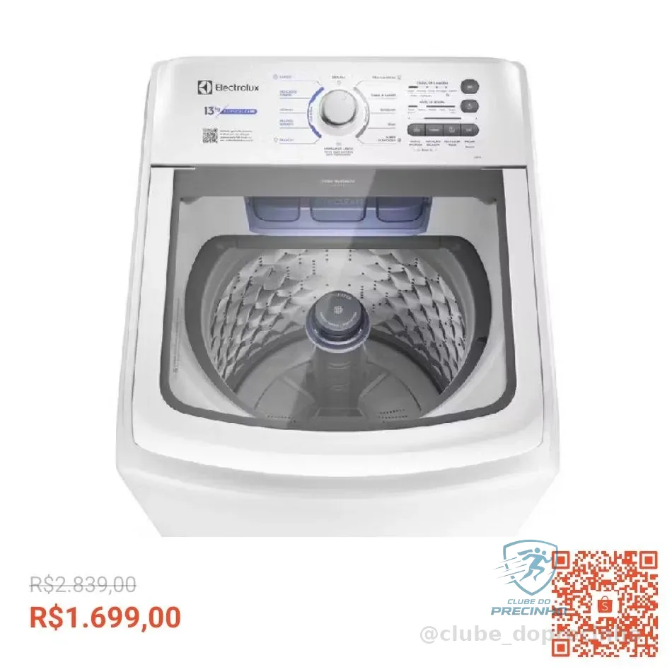 Máquina de Lavar Electrolux 13kg Branca Essential Care com Cesto Inox e Jet&Clean (LED13)