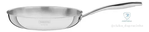 Frigideira Tramontina Grano 62155260 Em Aço Inox Com Corpo Triplo E Cabo 26 Cm 2,2 Litros Prata Prateado