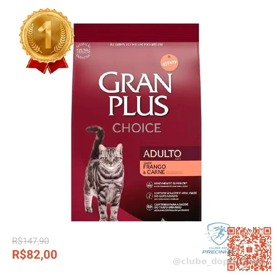 Ração GranPlus Choice Gatos Adultos Frango e Carne 10,1kg