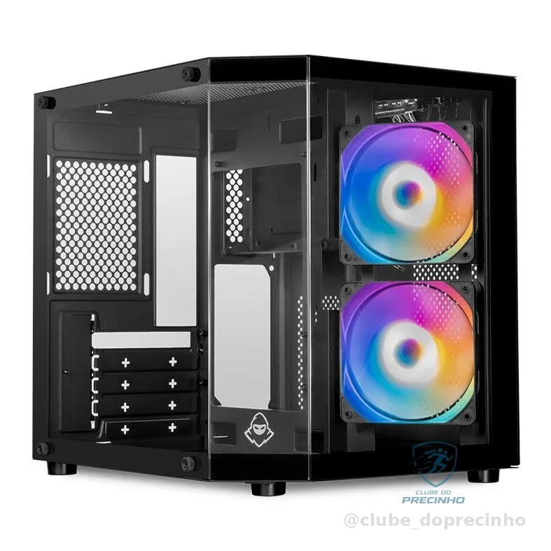 Gabinete Gamer Mancer CV105, Mini-Tower, Lateral de Vidro, Preto, MCR-CV105-BK