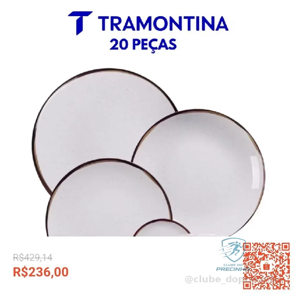 Jogo de Jantar Canyon Porcelana Decorada 20 Peças Tramontina