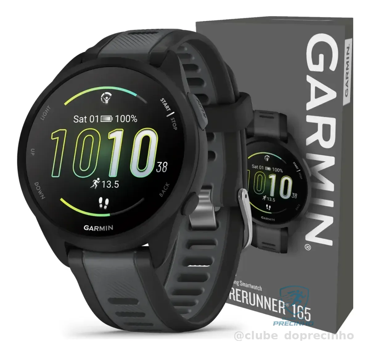 Smartwatch Relógio Garmin Forerunner 165 43mm Nf-e Preto Mesh