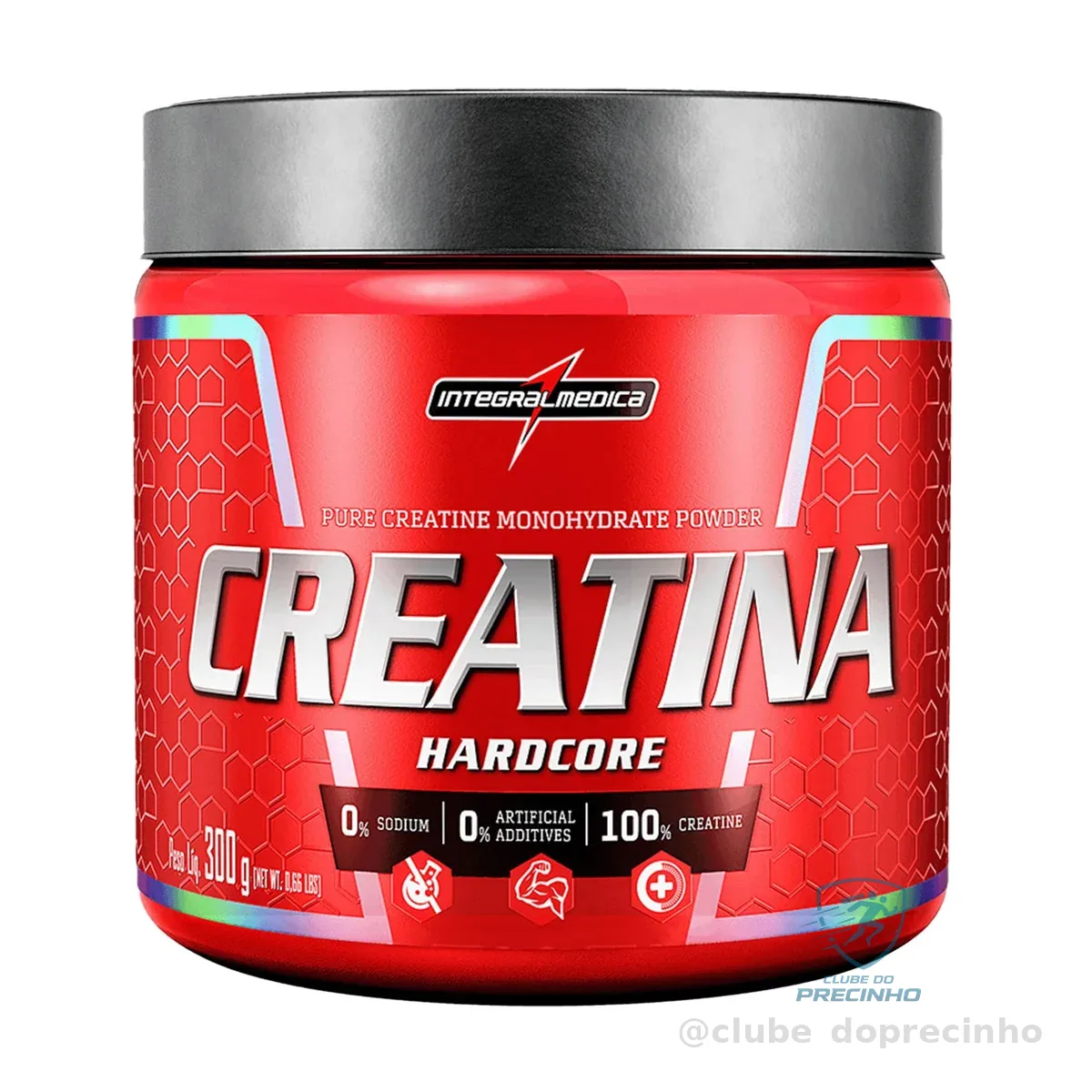 Integralmedica Creatina em Pó Hardcore 100% Pura e Monohidratada 300g | Auxilia no ganho de força