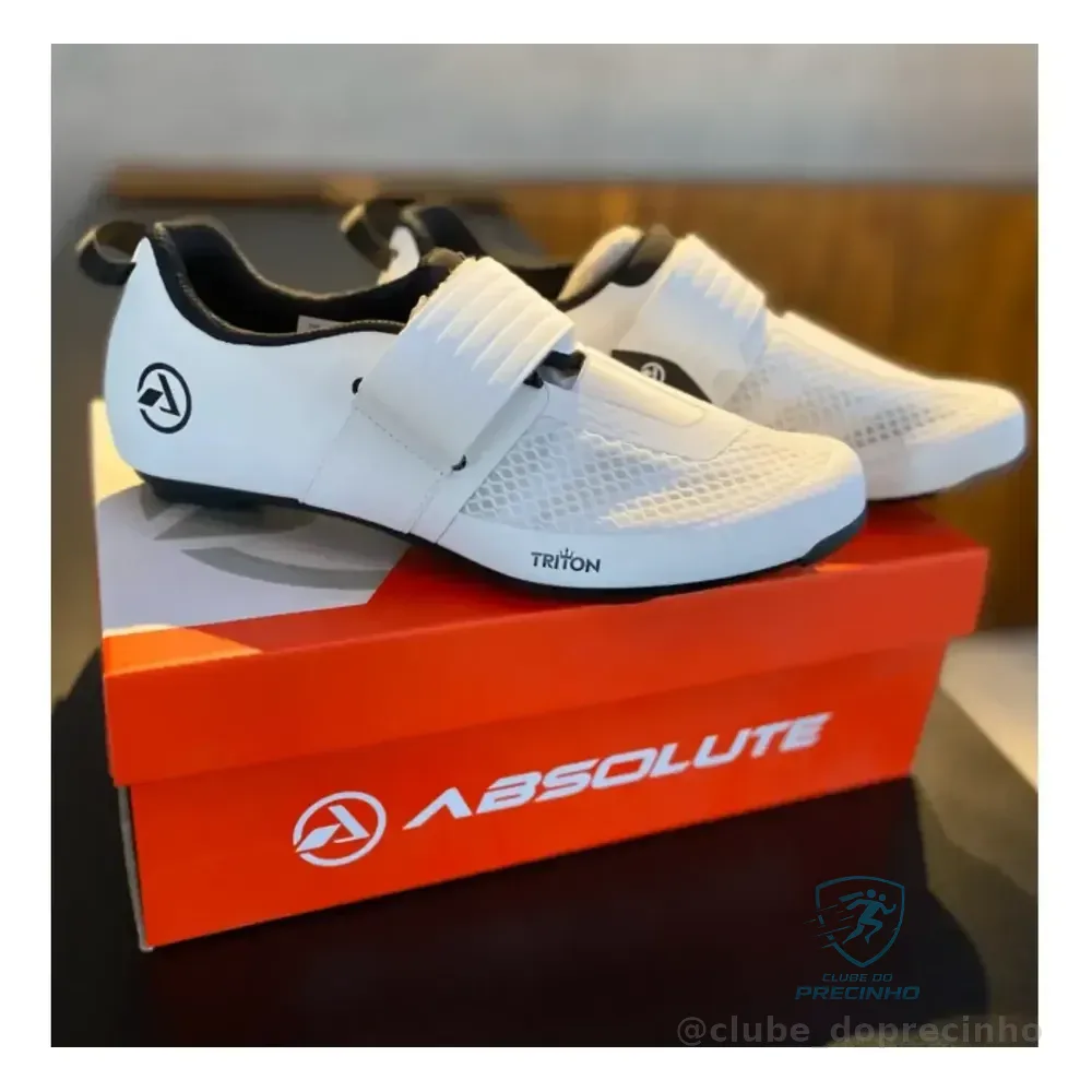 Sapatilha Absolute Triathlon Triton Branco Ciclismo Speed - 35, 38, 39, 40 e 42