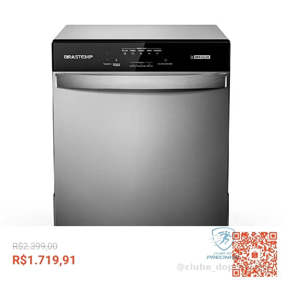 Lava Louças Brastemp 8 Serviços Compacta BLF08BS Cinza para Cozinha 220v