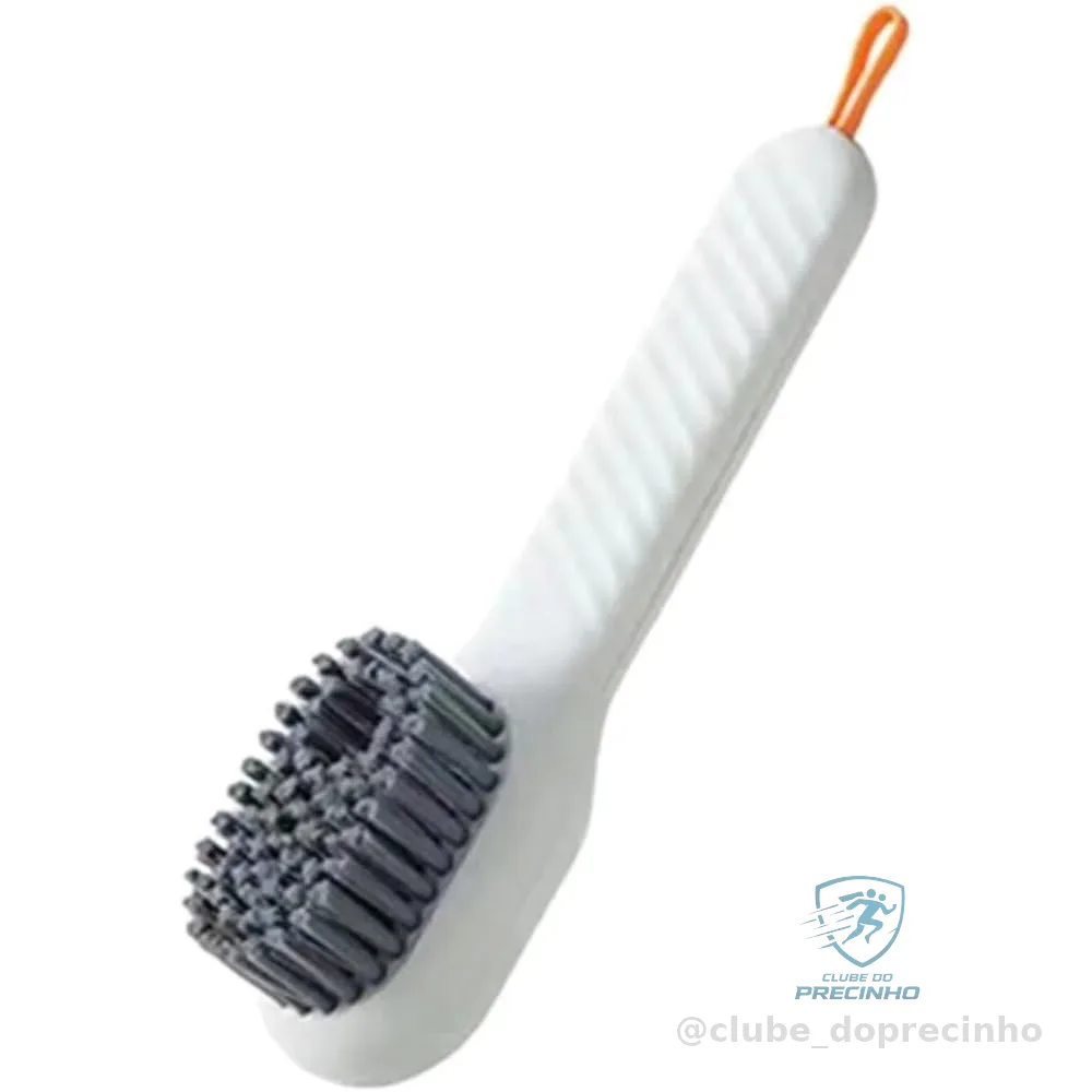 Escova de limpeza macia com dispensador líquido multifuncional para sapato tênis calçado (Branco)