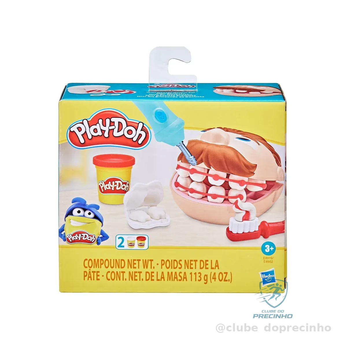 Play-Doh, Massinha de Modelar Infantil, Brincando de Dentista - Conjunto de Brinquedo com Acessórios e 2 Potes - A partir de 3 Anos