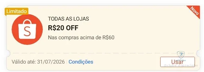 🔥 Cupom Shopee