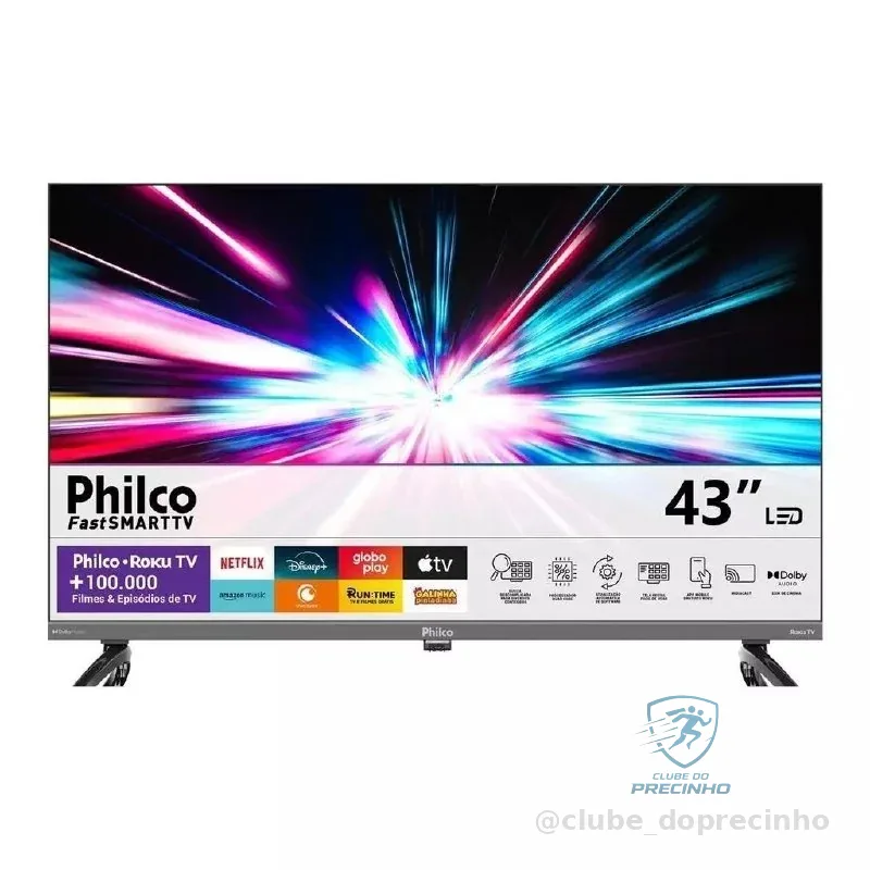 Smart TV 43" Philco QLED HDR10 Roku TV P43KRB