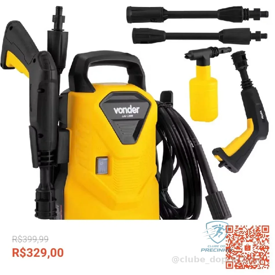 Lavadora de Alta Pressão Potente Compacta 1200W Porta Detergente Lav1300 Vonder