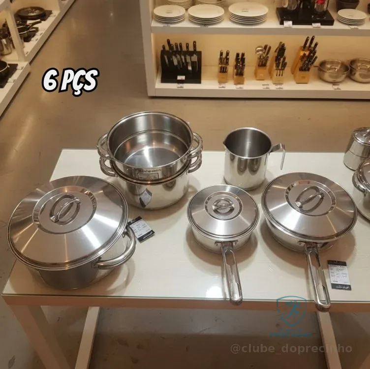 Tramontina Jogo de Panelas de Aço Inox 6 peças Solar