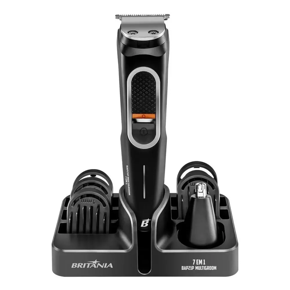 Aparador De Pelos Britânia Bap21p Multigroom 7 Em 1 Preto 127/220v