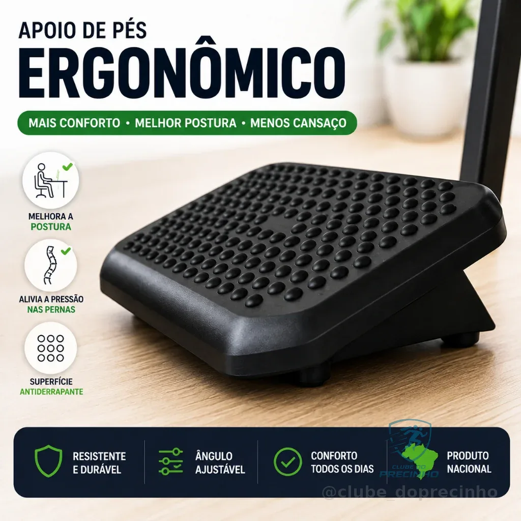 Apoio Ergonômico para Pés Inclinável com Função de Massagem Ajustável Confortável Shopee