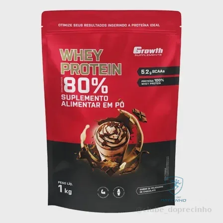 Whey Protein Concentrado 1kg Growth Supplements - Milkshake de Chocolate Mercado Livre