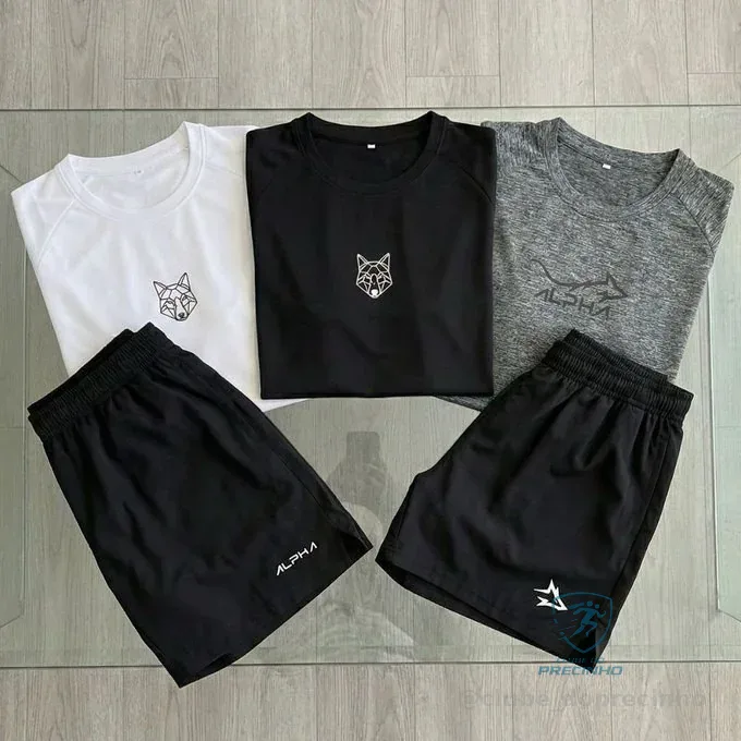 Kit 5 Peças Dry Fit 3 Camisetas e 2 Bermudas Alpha Co
