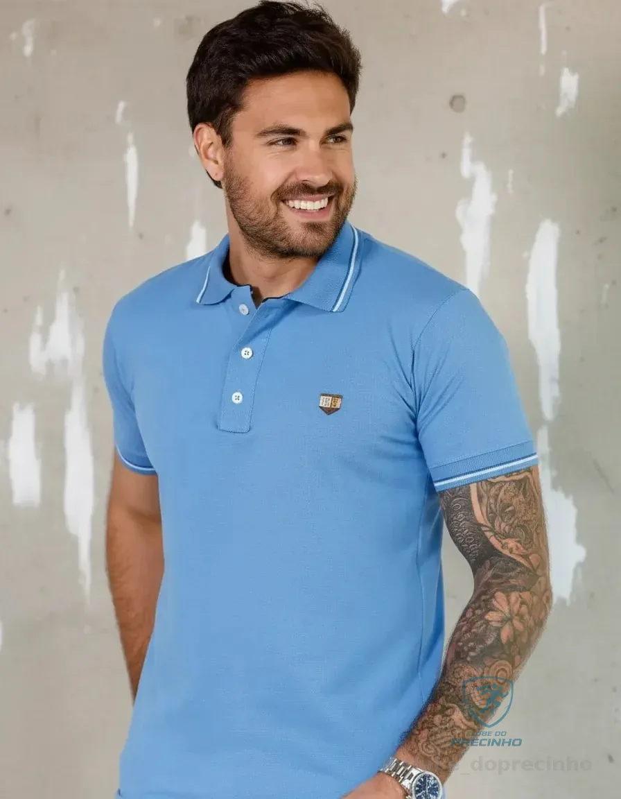 Camisa Polo Masculina Casual Slim Algodão Premium Mercado Livre