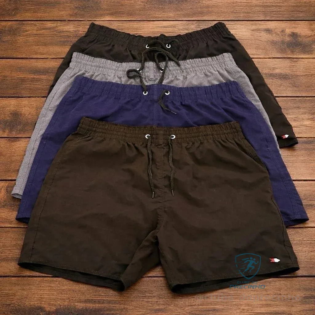 🔥 PARCELADO! Kit 4 Bermuda Shorts Tactel Sandrini Elastano Academia Praia (BR, Alfa, G, Regular, Regular, Sortidos)