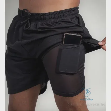 2 em 1 Short Academia Bermuda Corrida Bolso Compressão Mercado Livre